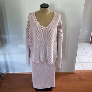 Kervology Two-piece Ribbed Sweater with matching Skirt